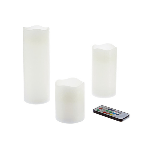 Alpha55 DECORATION,BOUGIE ET SENTEUR,BOUGIE ET CHAUFFE PLAT Coffret 3 bougies LED avec télécommande