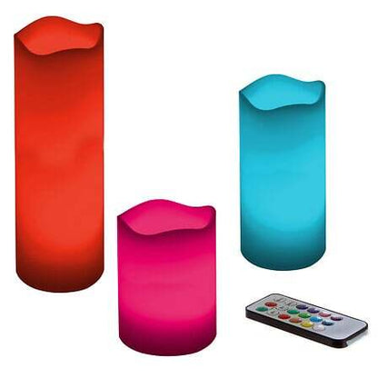 Alpha55 DECORATION,BOUGIE ET SENTEUR,BOUGIE ET CHAUFFE PLAT Coffret de 3 bougies à Led avec télécommande