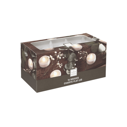 Alpha55 DECORATION,BOUGIE ET SENTEUR,BOUGIE ET CHAUFFE PLAT Lot de 16 Bougies LED Blanches 3,8 x 3,7 cm