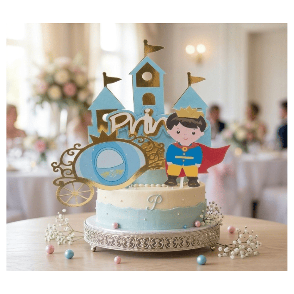 Alpha55 Décoration gâteau 4 pièces prince bleu