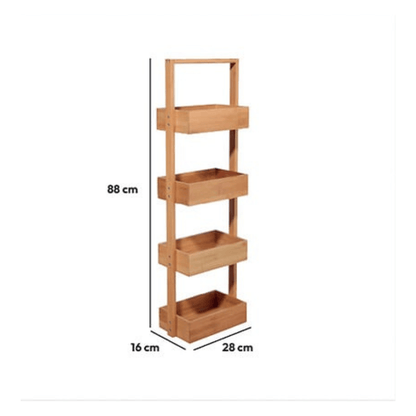 Alpha55 Desserte Fine 4 Niveaux en Bambou Naturel