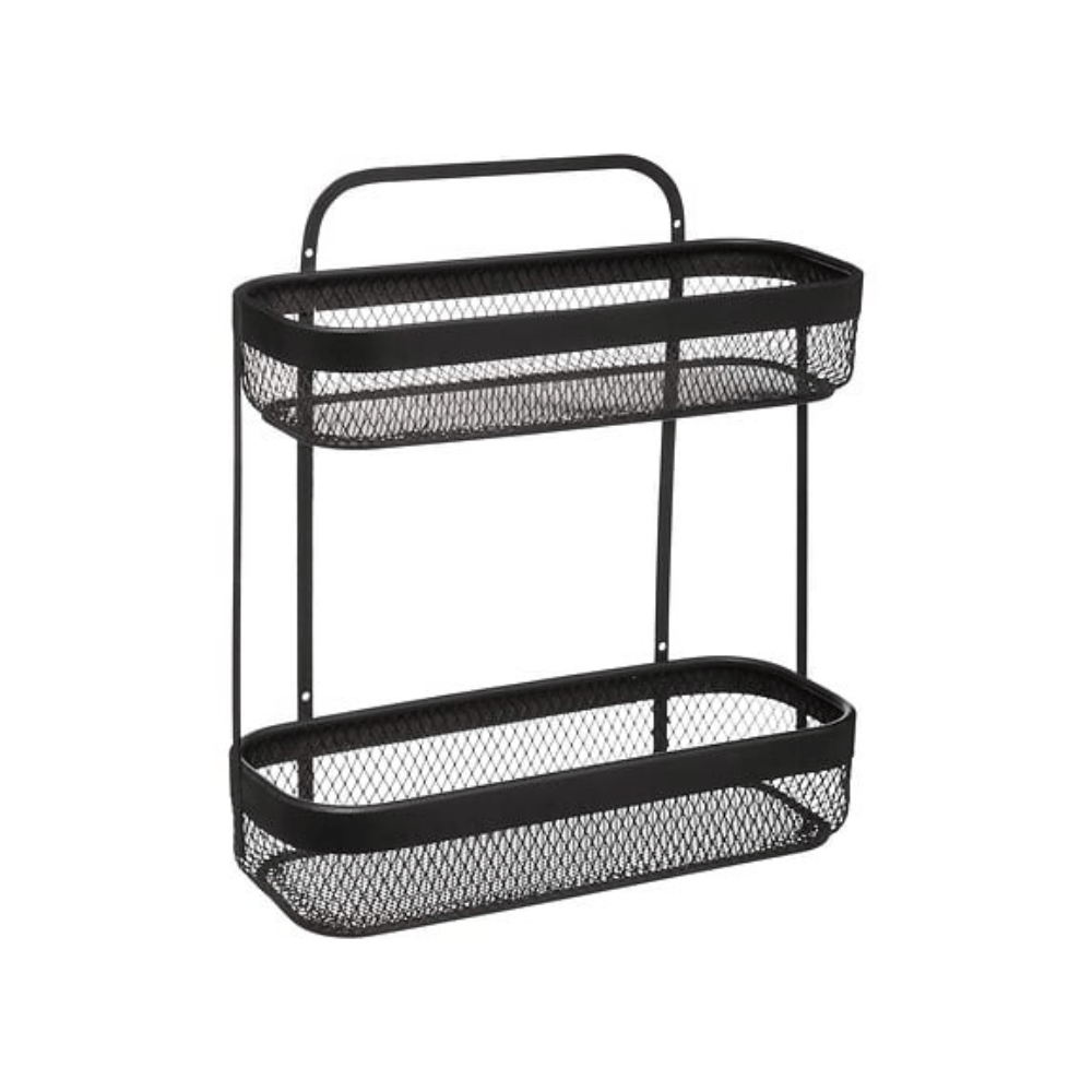 Alpha55 Étagère 2 Niveaux en Métal Noir – Moderne & Pratique