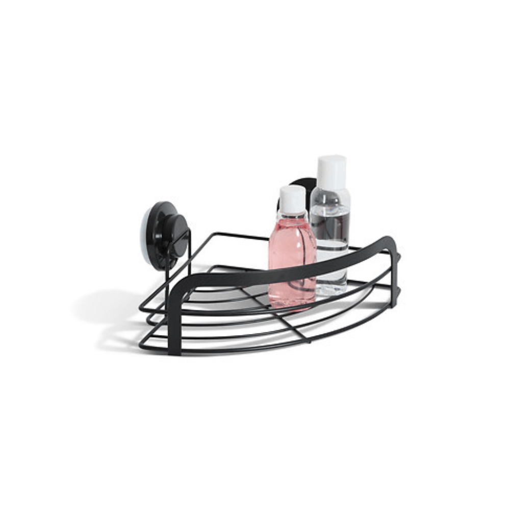 Alpha55 Étagère d’angle Venterra à ventouses en métal noir