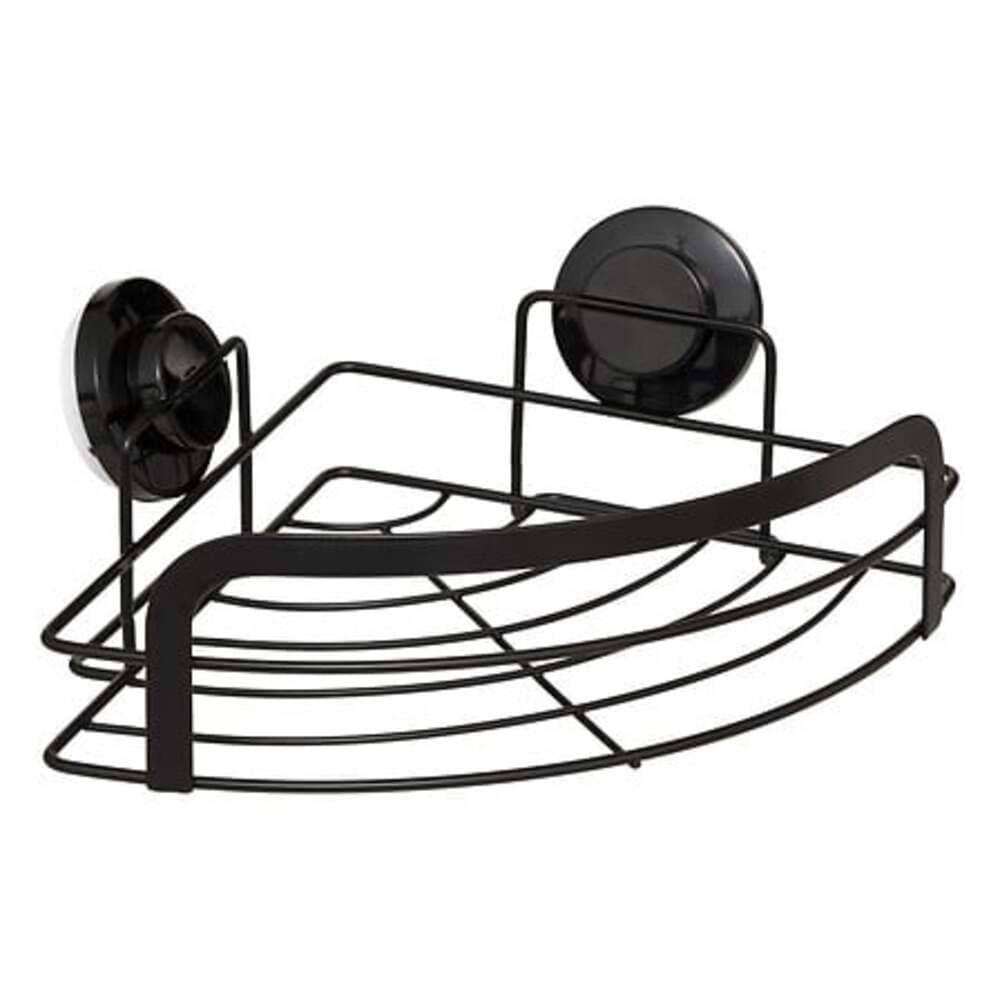 Alpha55 Étagère d’angle Venterra à ventouses en métal noir