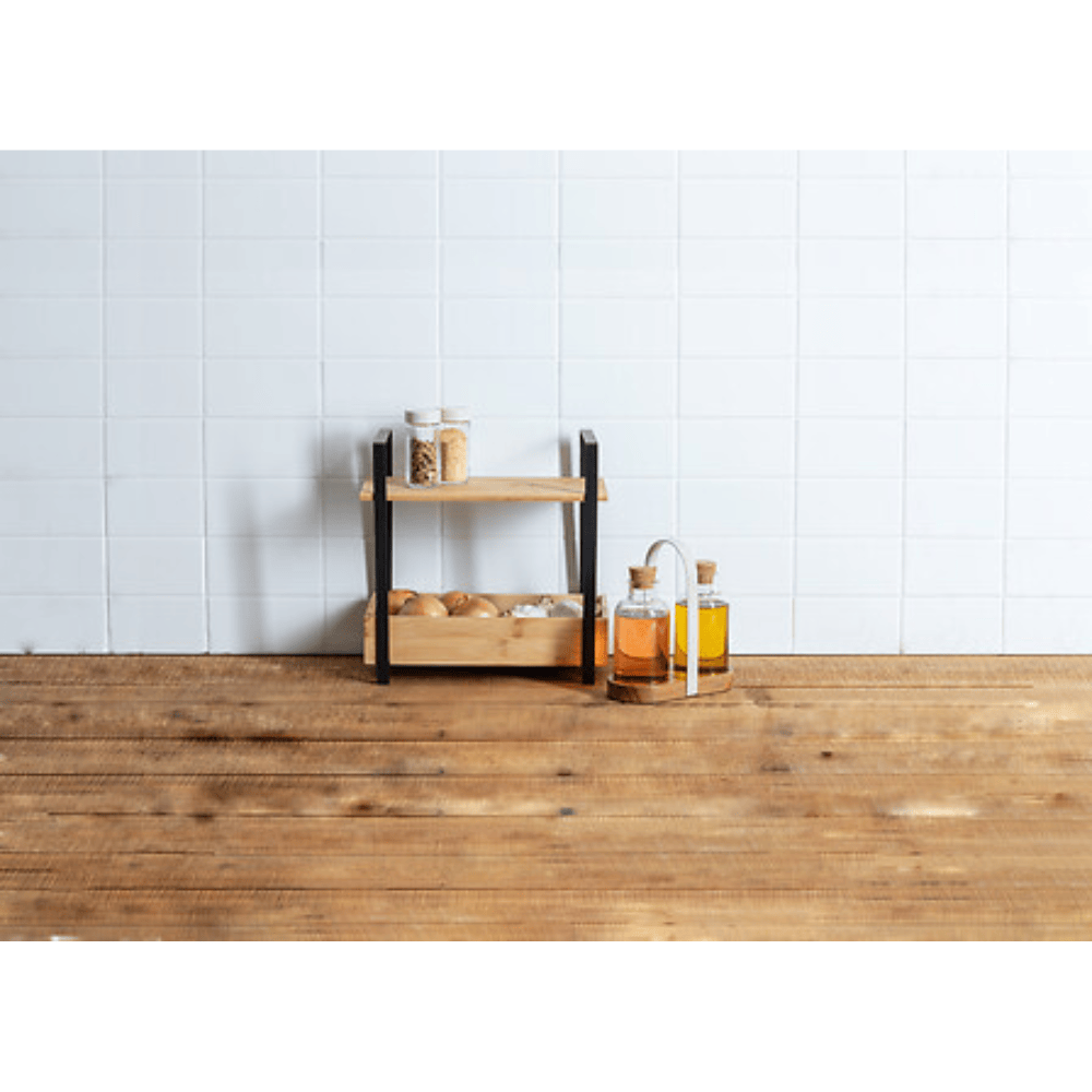 Alpha55 Étagère Ordera 2 Bacs Bambou Argile – Rangement Naturel