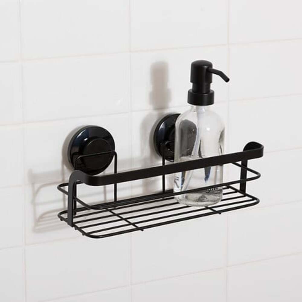 Alpha55 Étagère rectangulaire Venterra à ventouses en métal noir