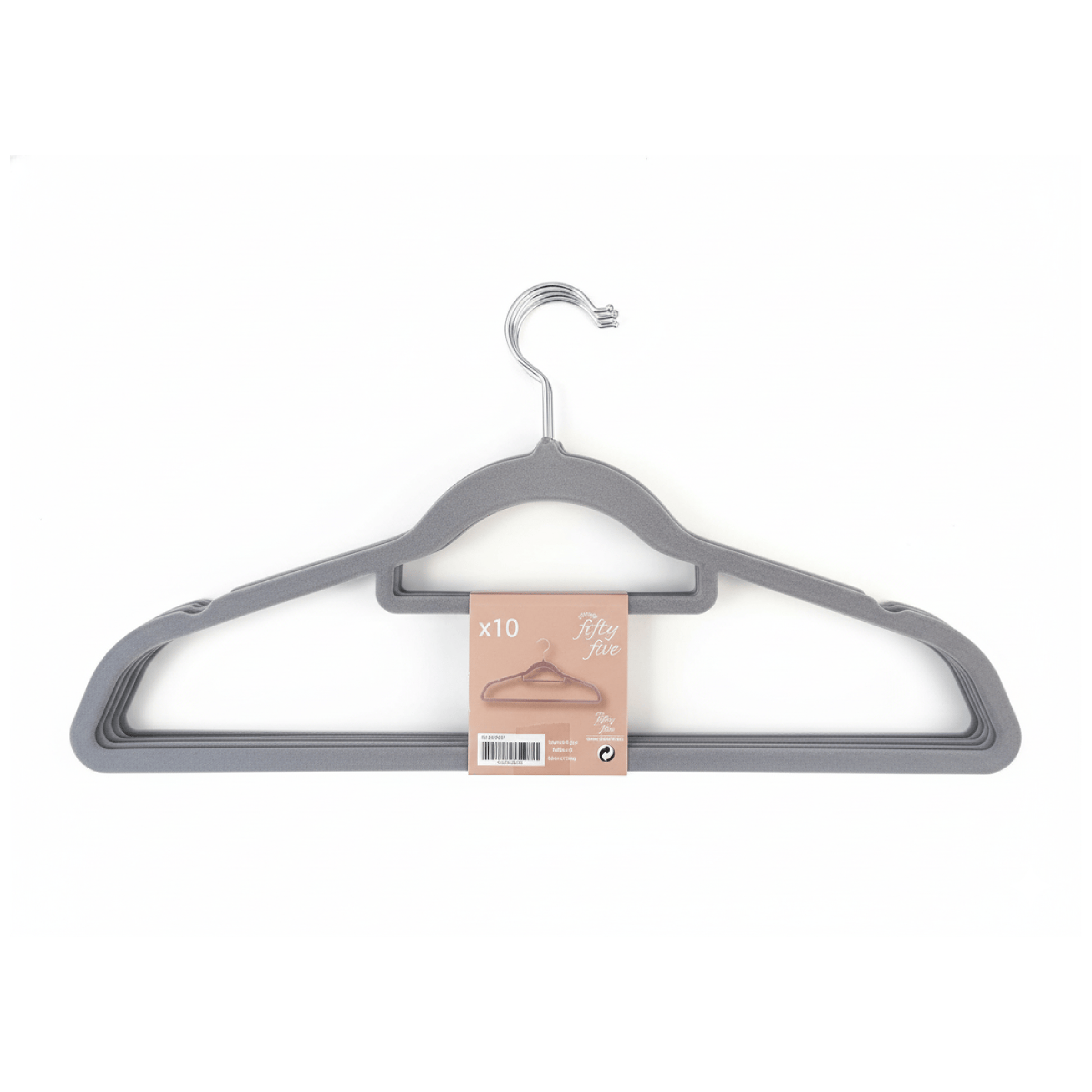 Alpha55 Gris Set de 10 cintres en feutrine – Rangement antiglisse élégant