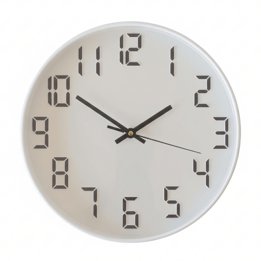 Alpha55 Horloge 3465A blanc chiffres digitaux noirs