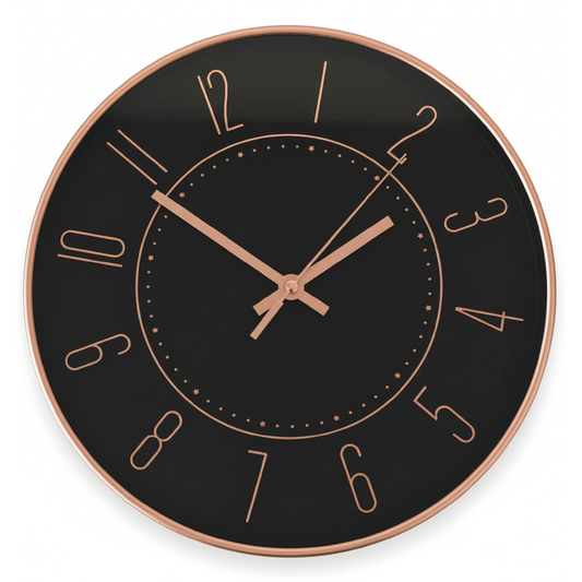 Alpha55 Horloge 3465B or rose fond noir chiffres fins