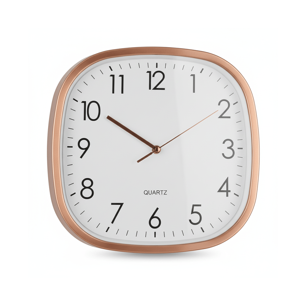 Alpha55 Horloge Carrée Doré Rose – Fond Blanc 3665