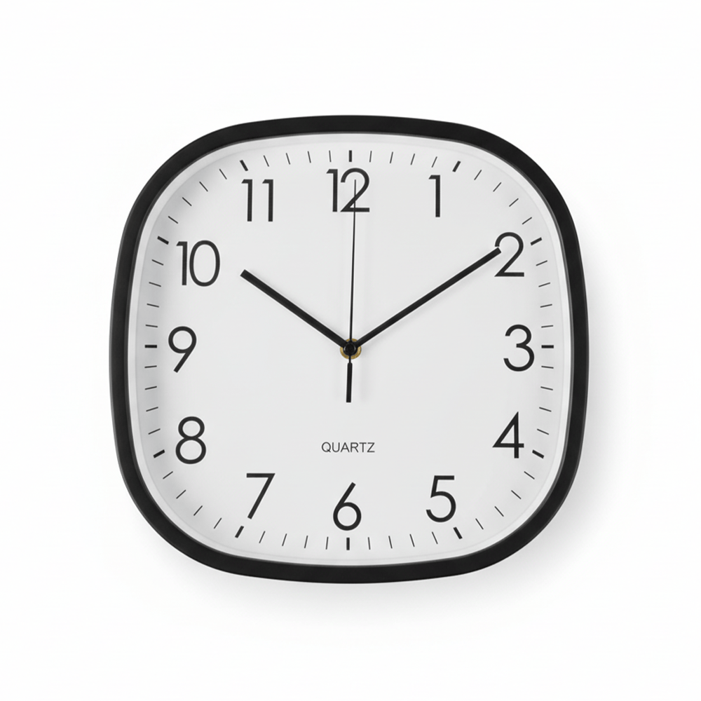 Alpha55 Horloge Carrée Noir – Fond Blanc 3665 Design