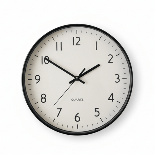 Alpha55 Horloge murale noir fond blanc – Design moderne