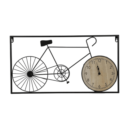 Alpha55 Horloge Murale Vélo en métal Cadran MDF Noir