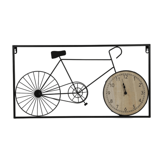 Alpha55 Horloge Murale Vélo en métal Cadran MDF Noir