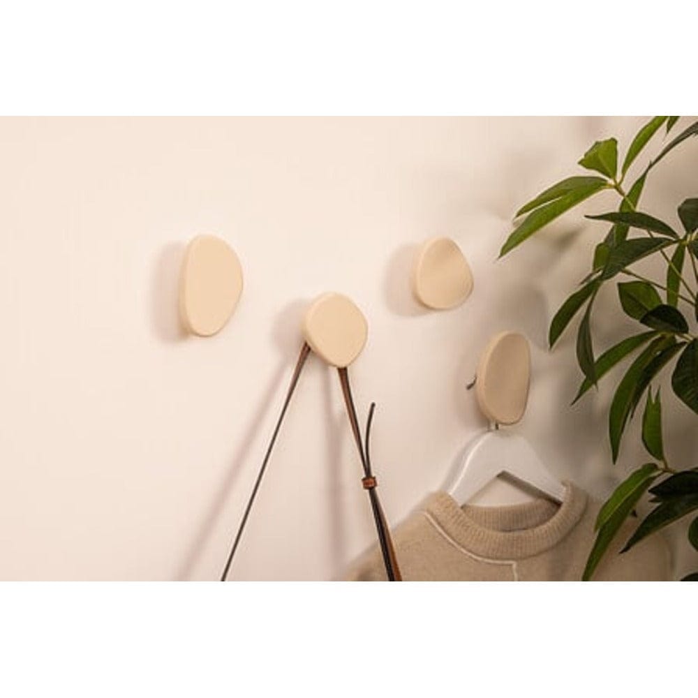 Alpha55 Ivoire Lot de 4 patères forme organique