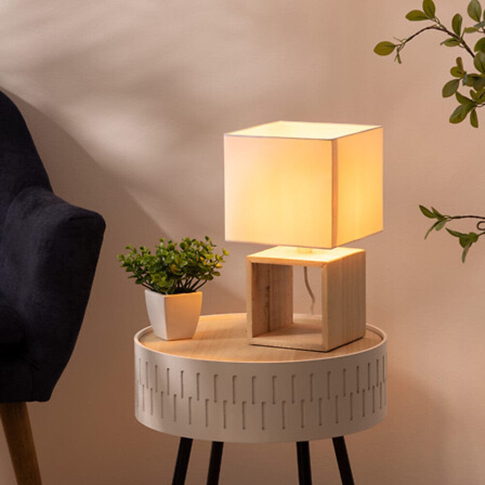 alpha55 Lampe carrée en bois
