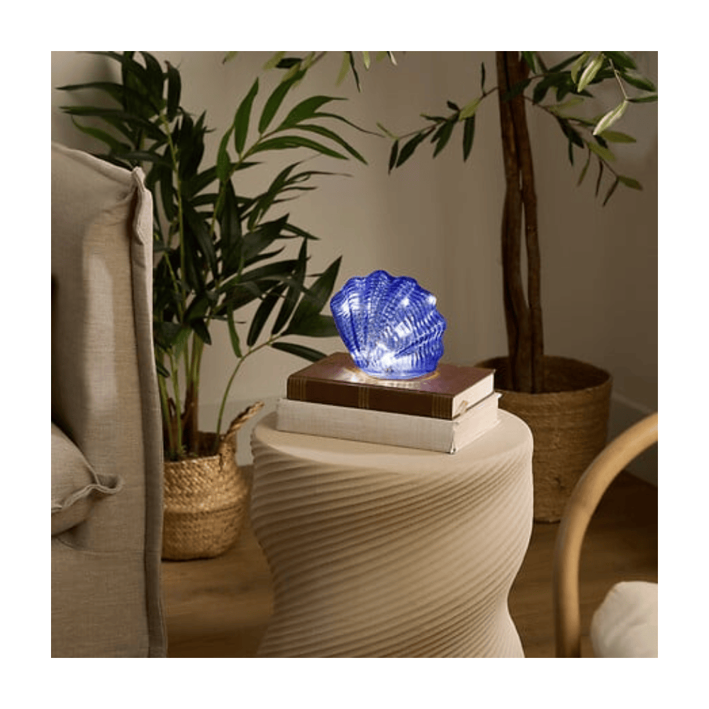 alpha55 Lampe LED coquillage en verre décoratif