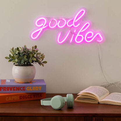 alpha55 Lampe néon mural Led "Good vibes"