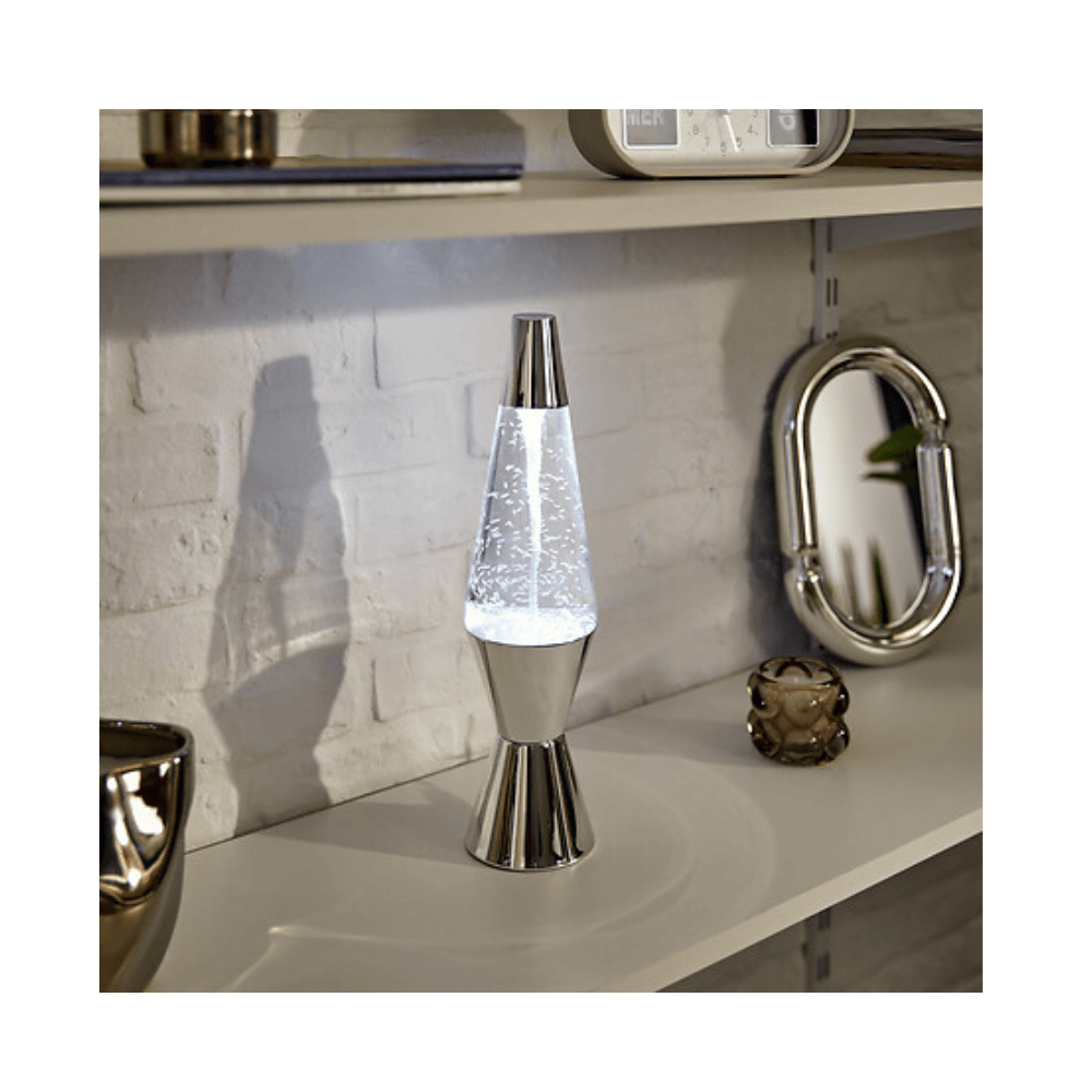alpha55 Lampe tornade Lava argent – Ambiance lumineuse