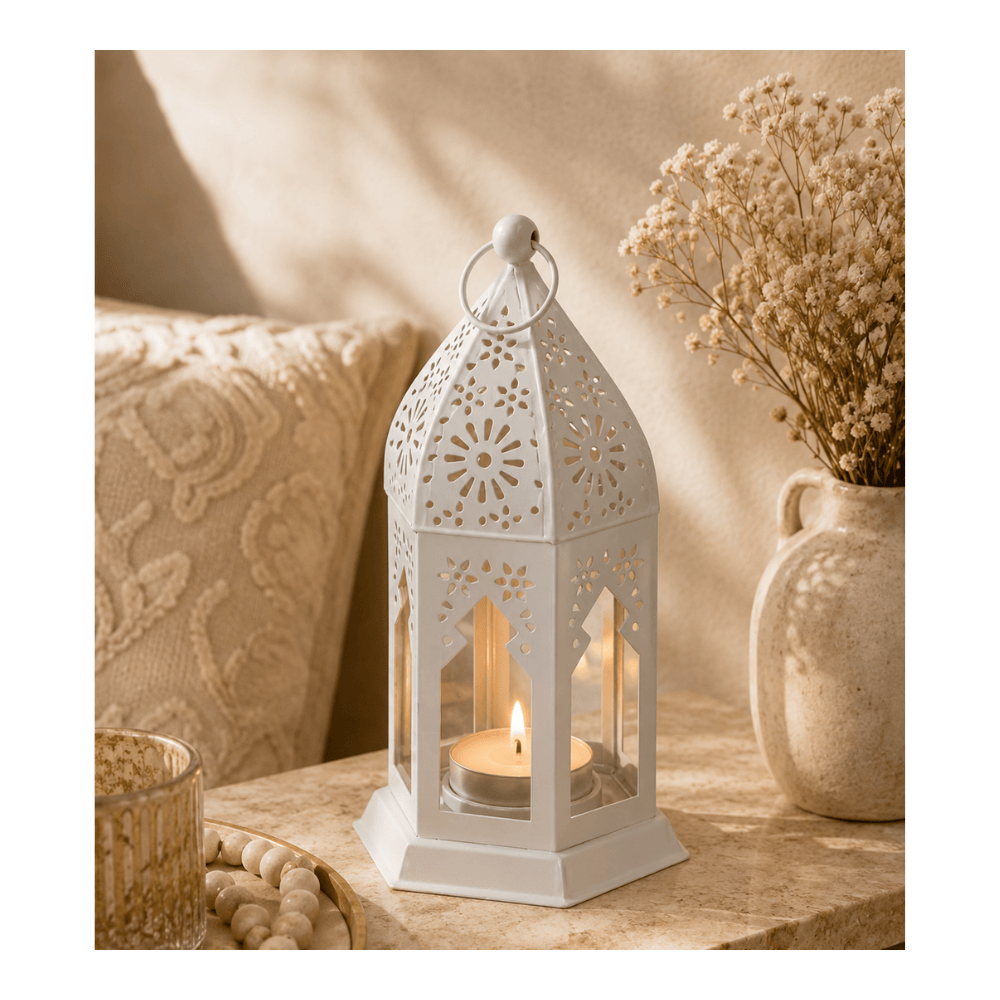 alpha55 Lanterne en métal Zuri blanc déco chic