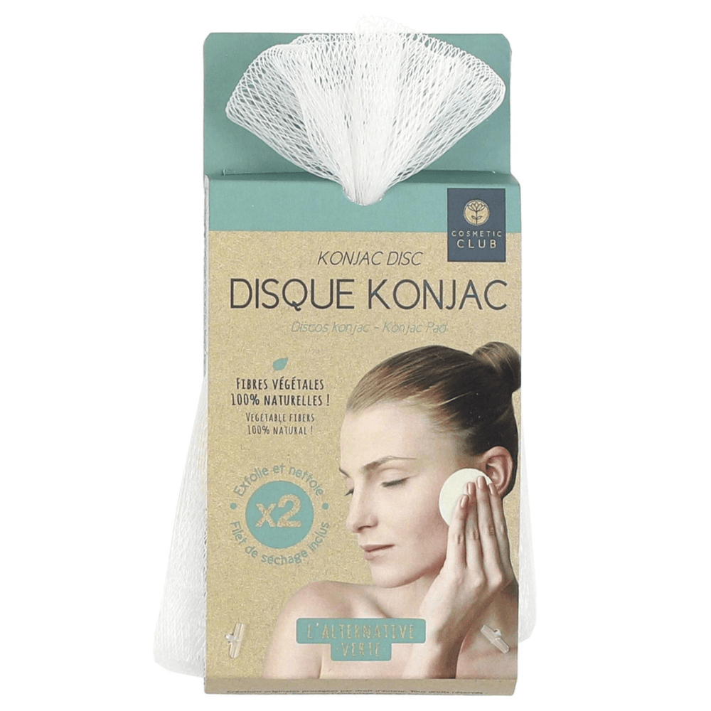 Alpha55 Lot de 2 Disques Konjac avec Filet – Nettoyage Doux du Visage