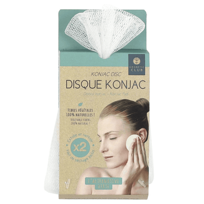 Alpha55 Lot de 2 Disques Konjac avec Filet – Nettoyage Doux du Visage
