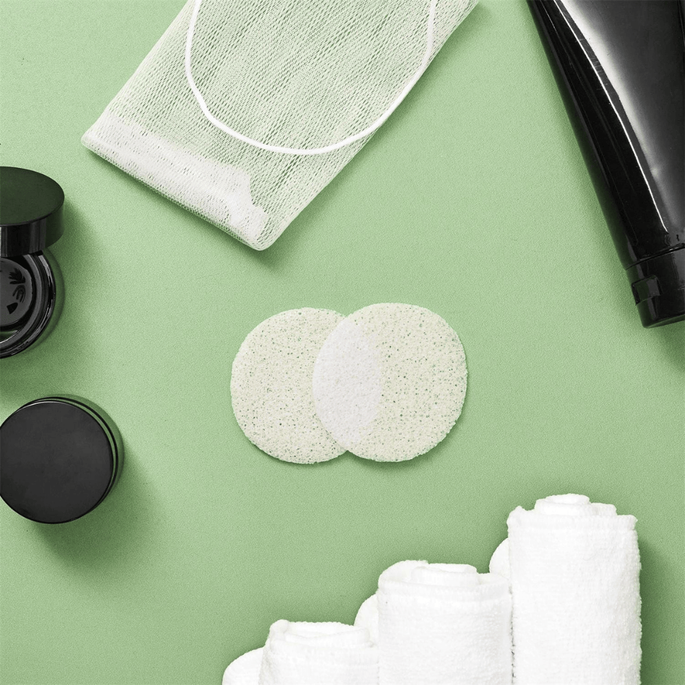 Alpha55 Lot de 2 Disques Konjac avec Filet – Nettoyage Doux du Visage
