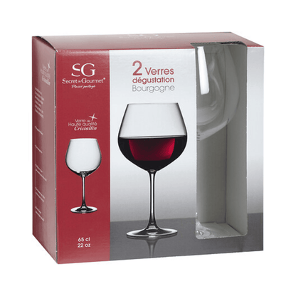 Alpha55 Lot de 2 Verres Dégustation Bourgogne 65 cl Cristallin