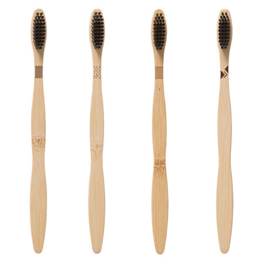 Alpha55 Lot de 4 brosses à dents en bambou