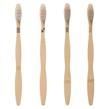 Alpha55 Lot de 4 brosses à dents en bambou