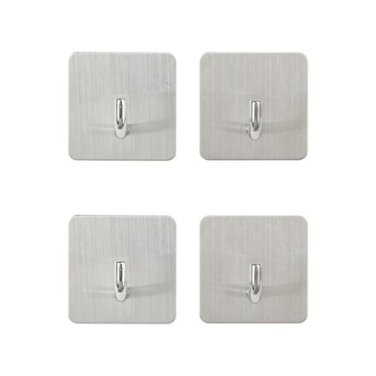Alpha55 Lot de 4 patères adhésives inox – Simples & solides
