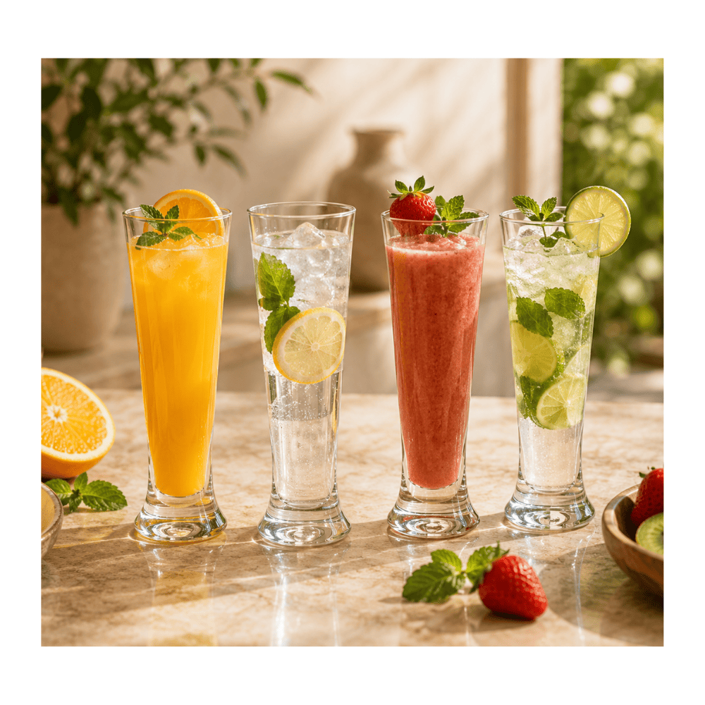Alpha55 Lot de 4 Verres à Bière Droits 37 cl en Verre