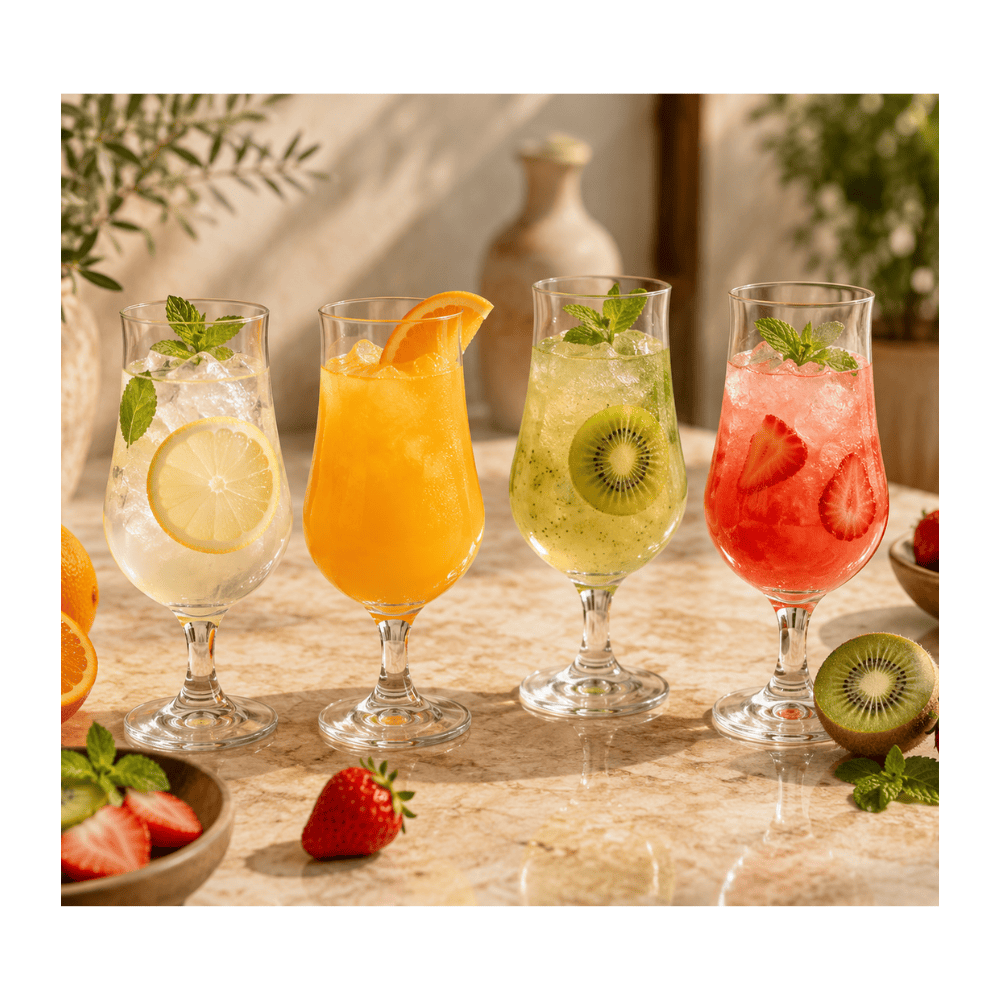Alpha55 Lot de 4 Verres à Bière sur Pied 37 cl élégants