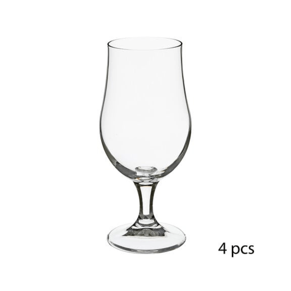 Alpha55 Lot de 4 Verres à Bière sur Pied 37 cl élégants