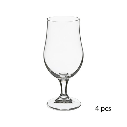 Alpha55 Lot de 4 Verres à Bière sur Pied 37 cl élégants