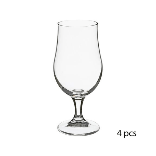 Alpha55 Lot de 4 Verres à Bière sur Pied 37 cl élégants