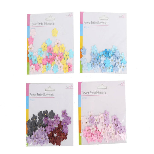 Alpha55 Lot de 40 embellissements fleur