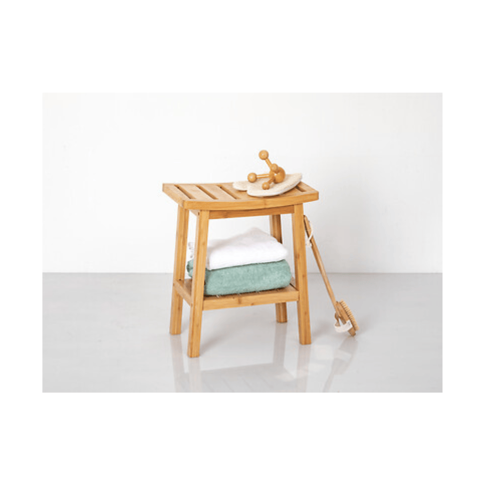 Alpha55 Marron Tabouret rangement en bambou pratique et naturel