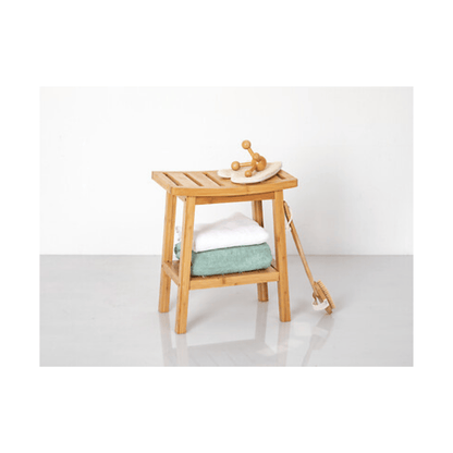 Alpha55 Marron Tabouret rangement en bambou pratique et naturel