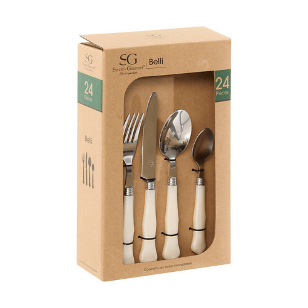 Alpha55 Ménagère 24 pièces "Belli" en inox élégante