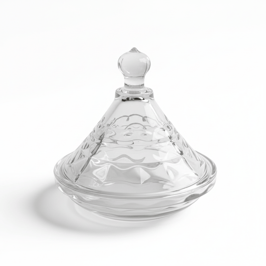 Alpha55 Mini Tajine en Verre à Rayures Horizontales – Chic & Moderne