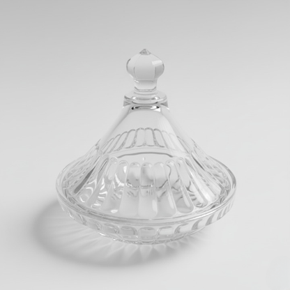 Alpha55 Mini Tajine en Verre Rayé Vertical – Art de la Table Chic