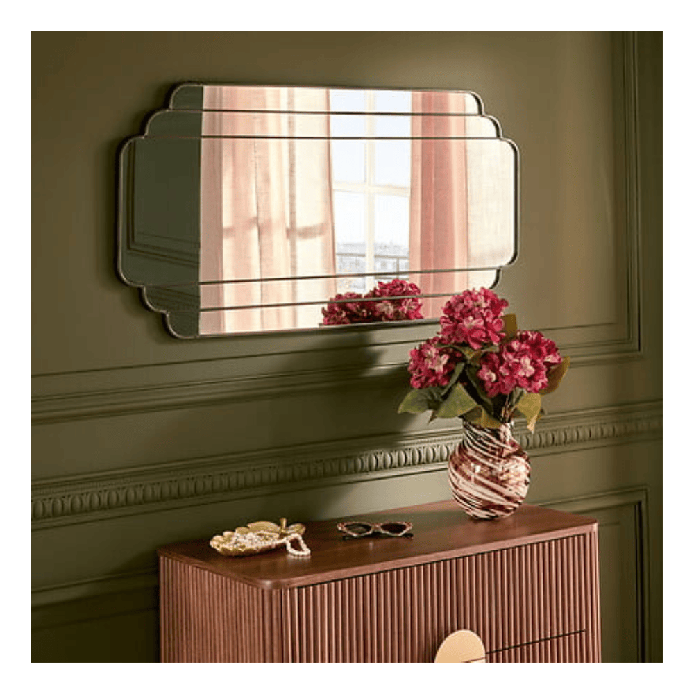 Alpha55 Miroir Benedita en métal noir design moderne