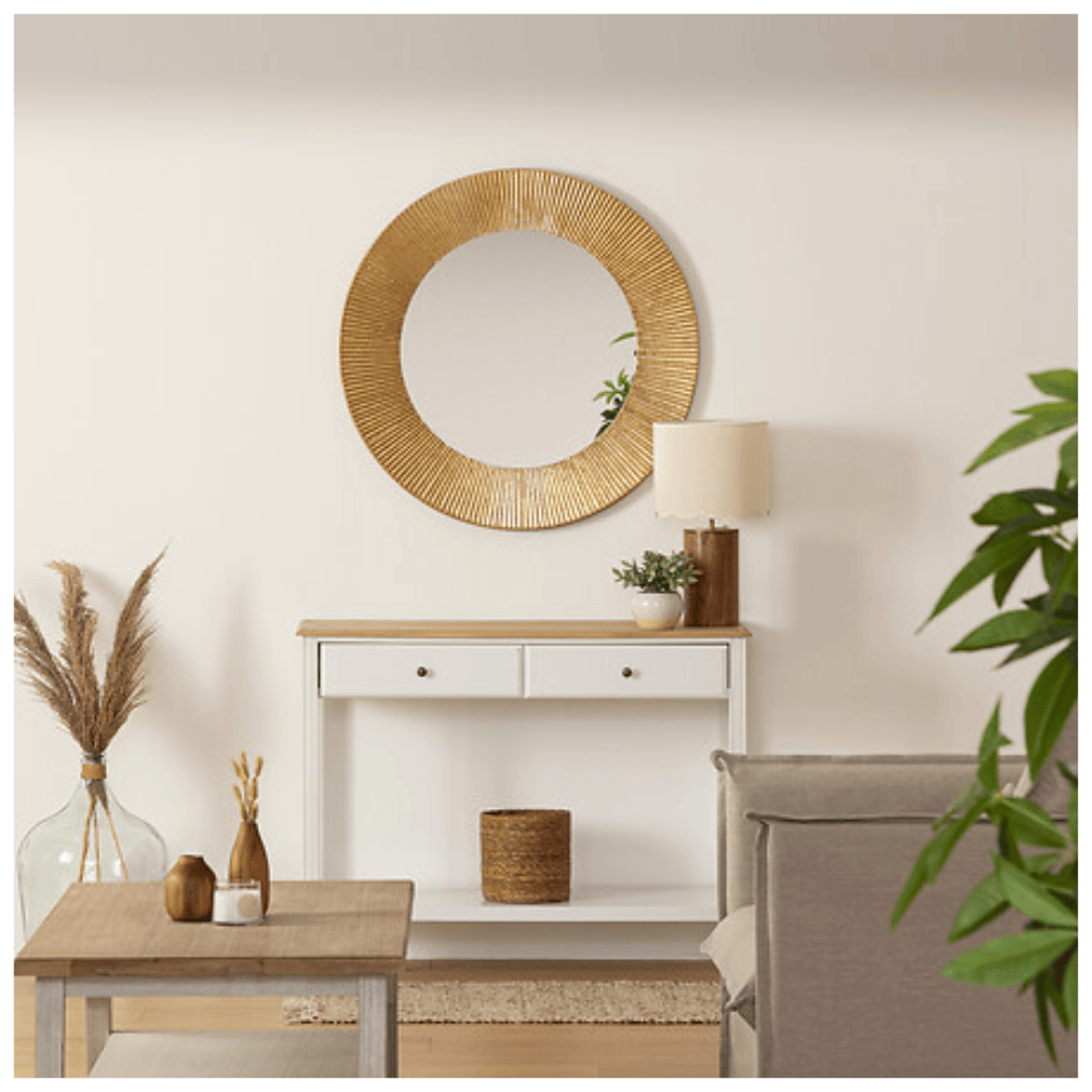 Alpha55 Miroir Milda en métal doré élégant décoratif