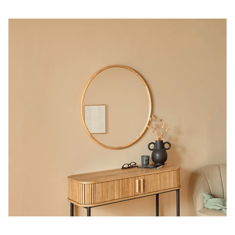 Alpha55 Miroir mural Kim en bois naturel élégant