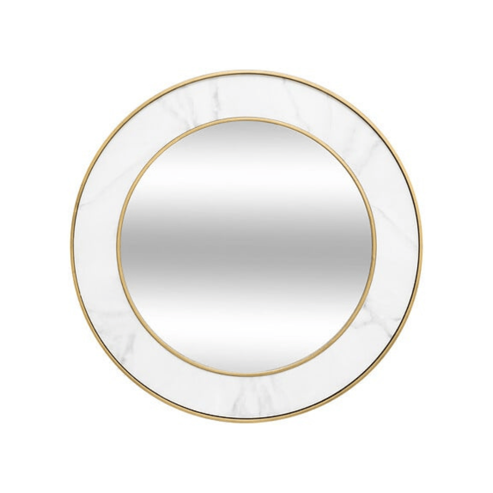 Alpha55 Miroir mural rond Alisha blanc élégant