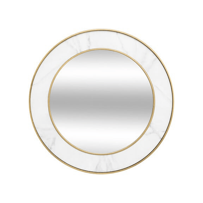 Alpha55 Miroir mural rond Alisha blanc élégant