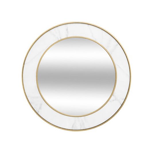 Alpha55 Miroir mural rond Alisha blanc élégant