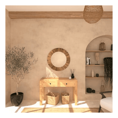 alpha55 Miroir Paméla en bois naturel élégant