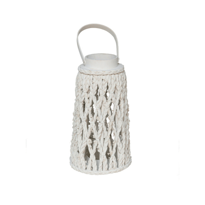 alpha55 Moyenne Lanterne en fibre tressée Dana blanc déco